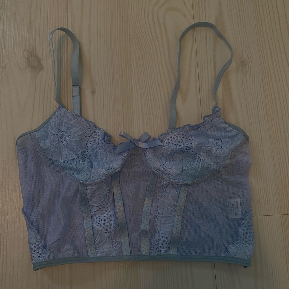 Shein light blue crop top